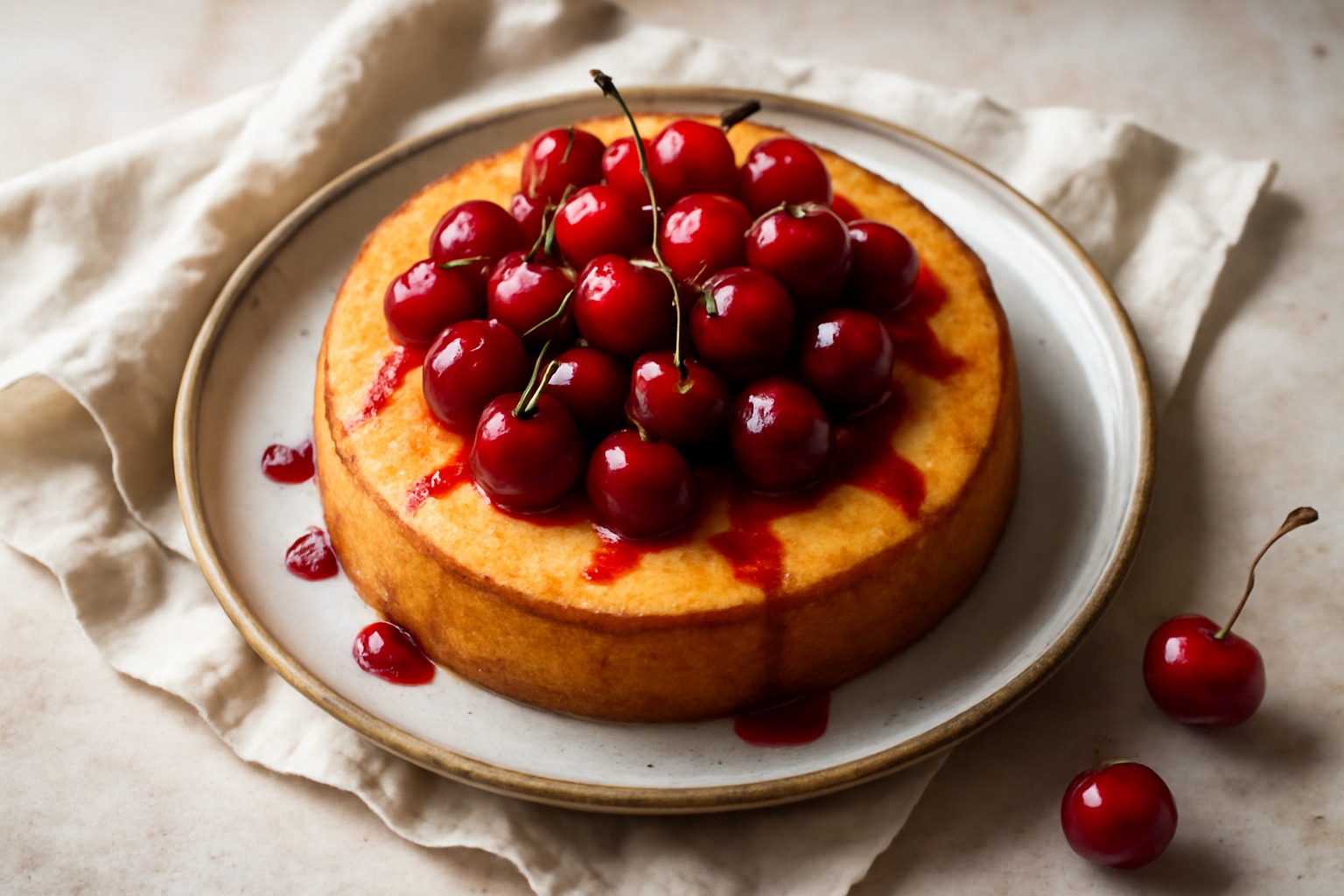 Receta de pastel de yogur con cerezas listo en 10 minutos