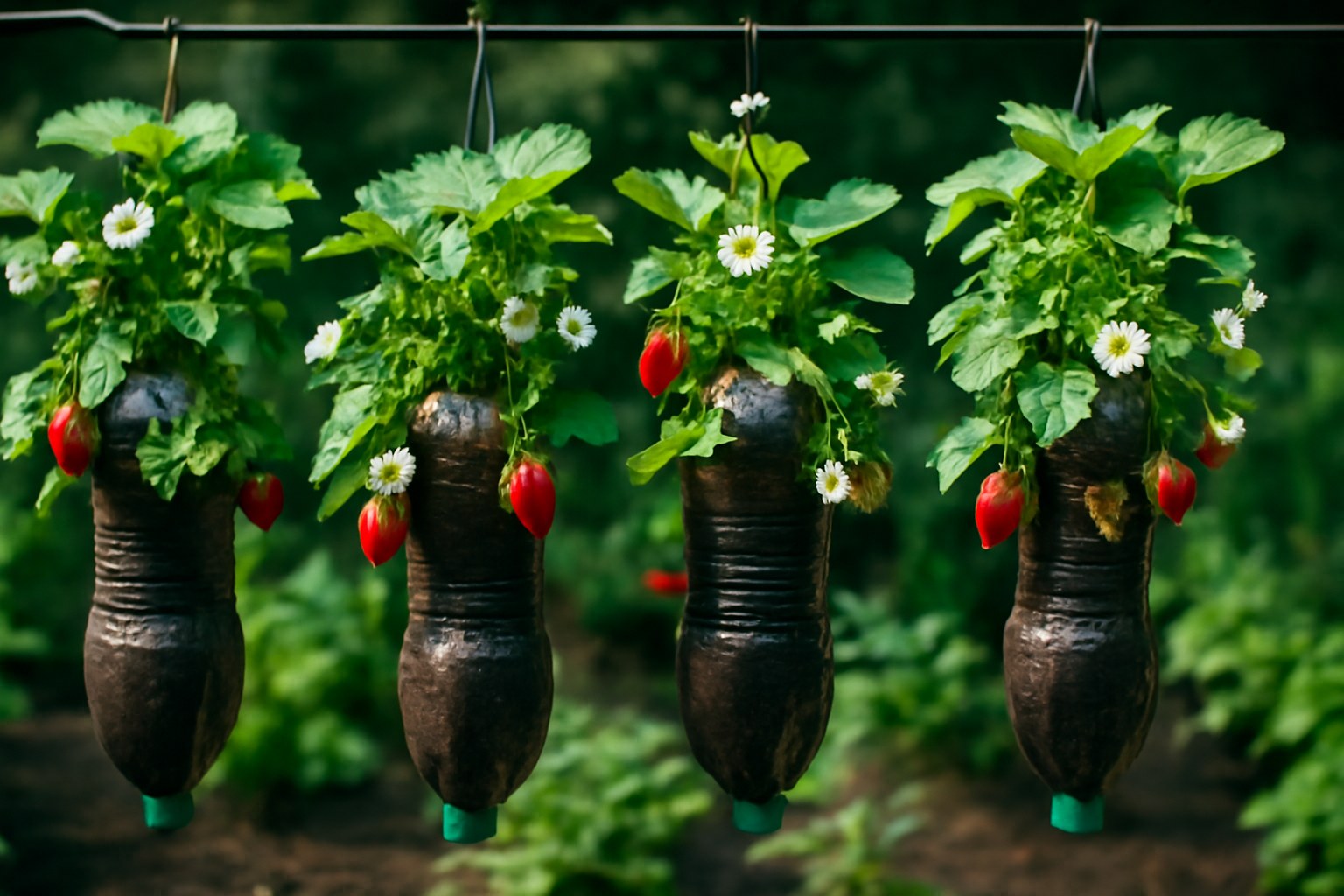 Cómo cultivar fresas en botellas recicladas y cosechar durante varios años sin cambiar la tierra