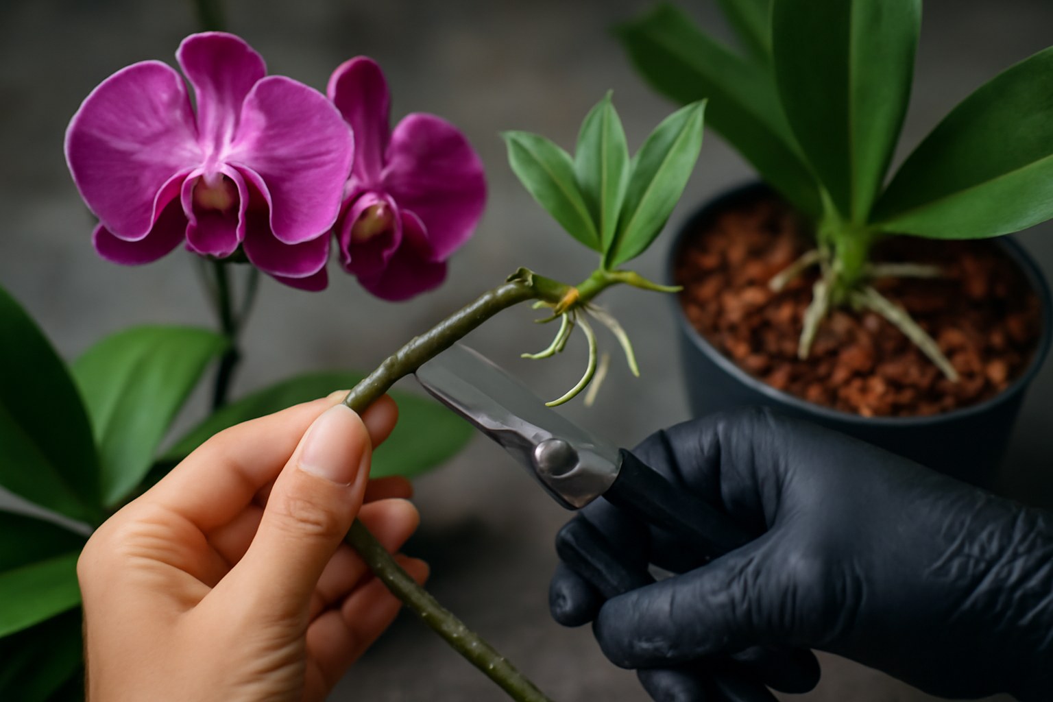 Cómo propagar orquídeas Phalaenopsis a partir de brotes latentes en varas florales viejas