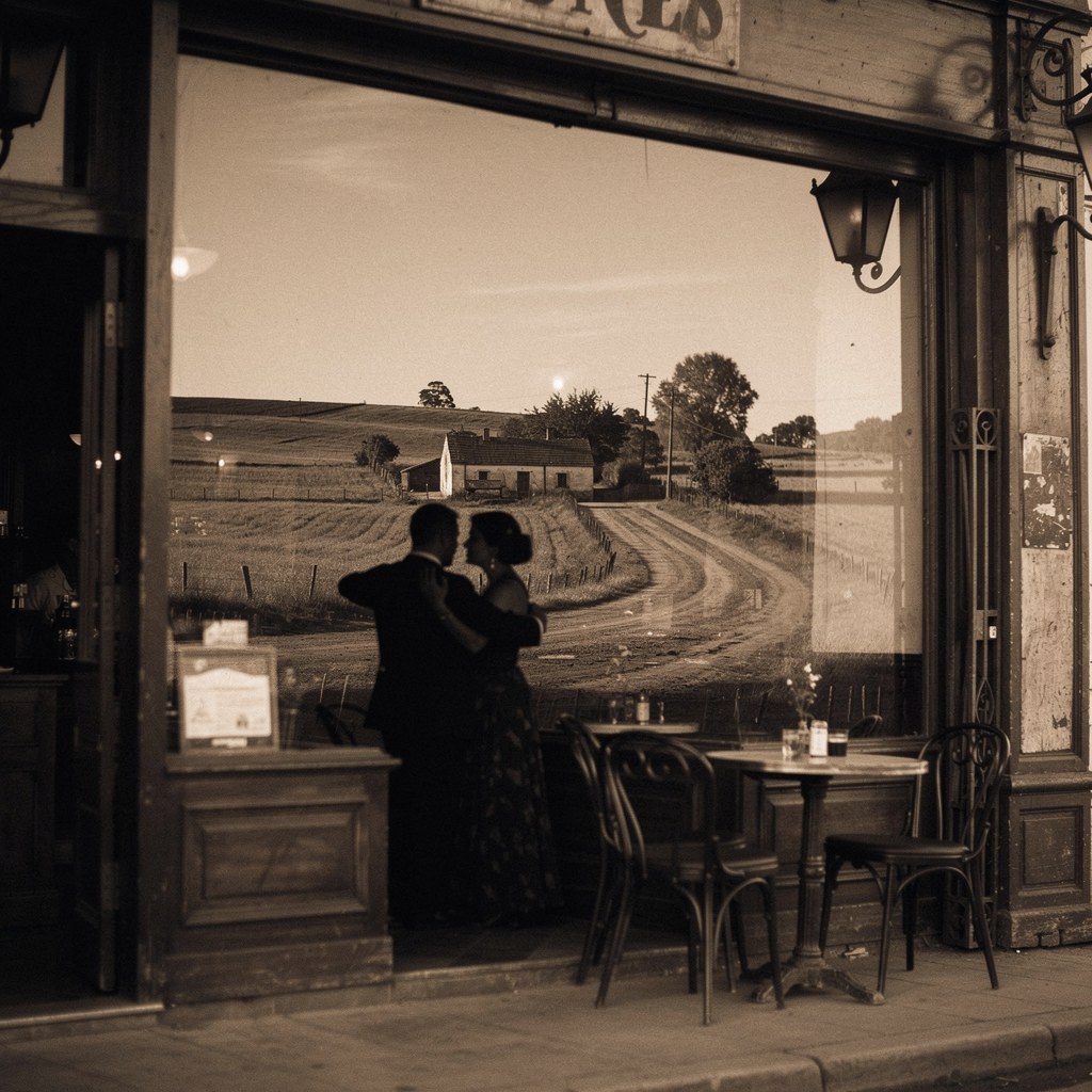 Escena nostalgica de un cafe de tango porteno de los anos 30