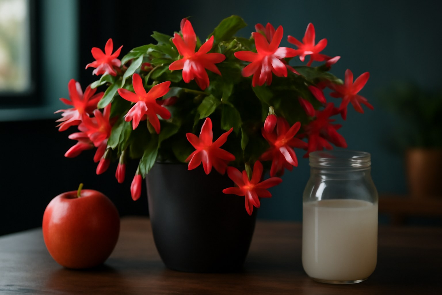 Cómo lograr que el cactus de Navidad florezca abundantemente con cáscara de manzana y agua de arroz