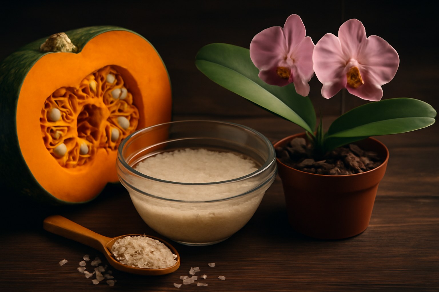 Enraizador natural para orquídeas con cáscara de calabaza y arroz: receta casera paso a paso