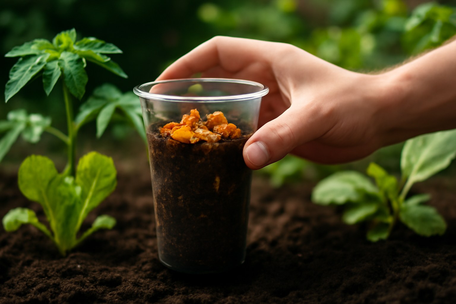 Mini compostera casera con vaso plástico: la técnica para acelerar el crecimiento de tu huerto